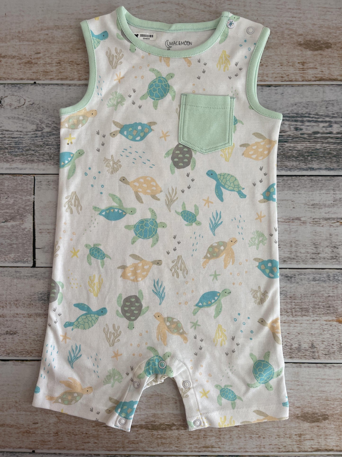 Mac & Moon Boys light green | White | Light Blue Romper Size: 24 months light green | White | Light Blue