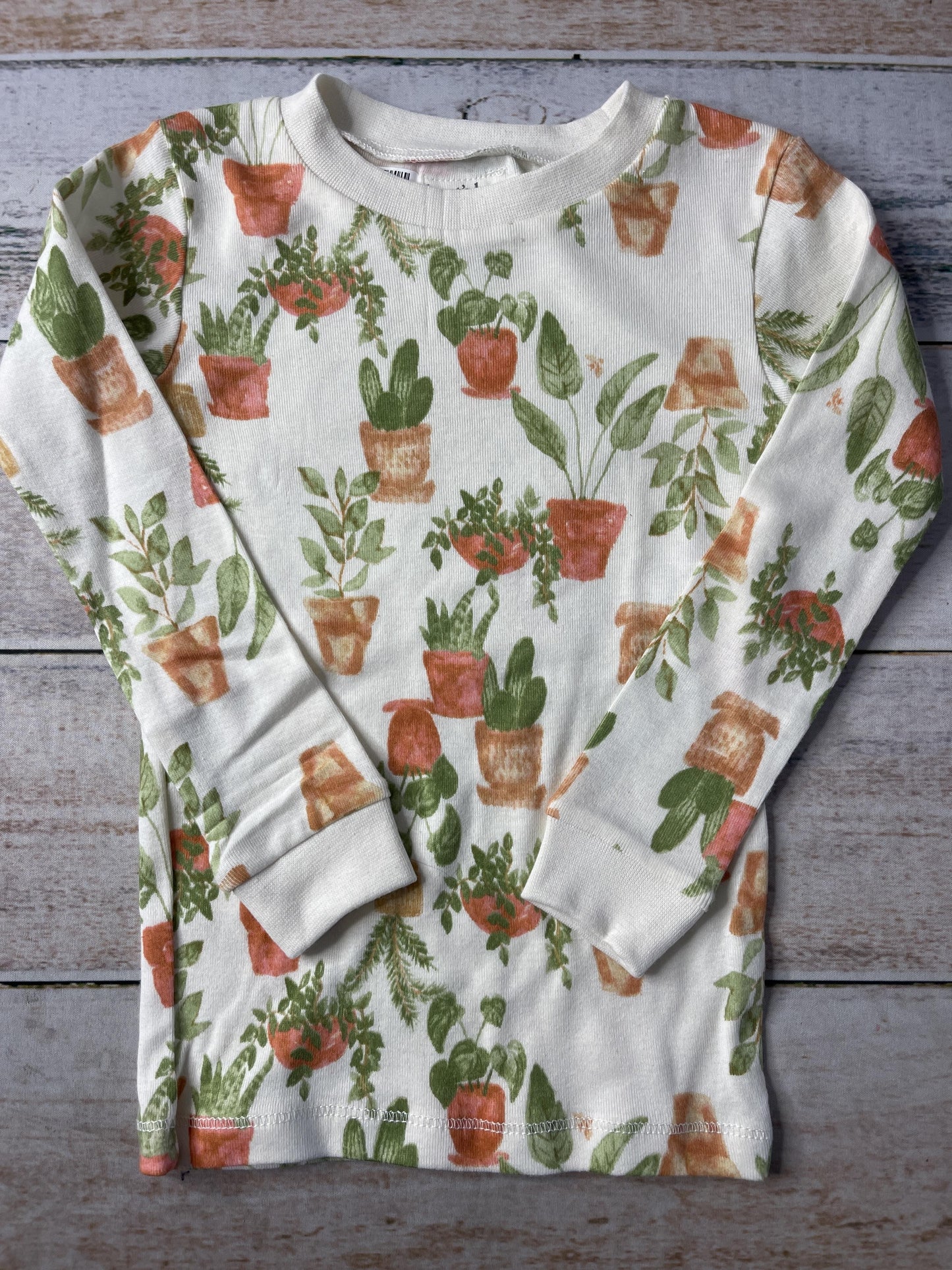 Burt's Bees Unisex light green | White | orange Pajamas Size: 3T light green | White | orange