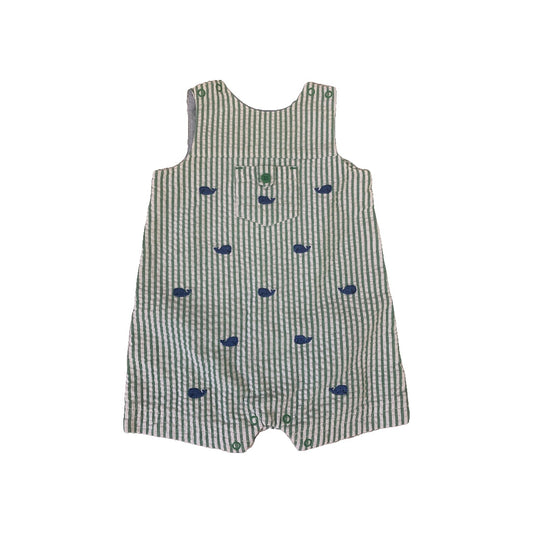 Little Me Girls light green | White | Stripe | whales Romper Size: 6 months light green | White | Stripe | whales