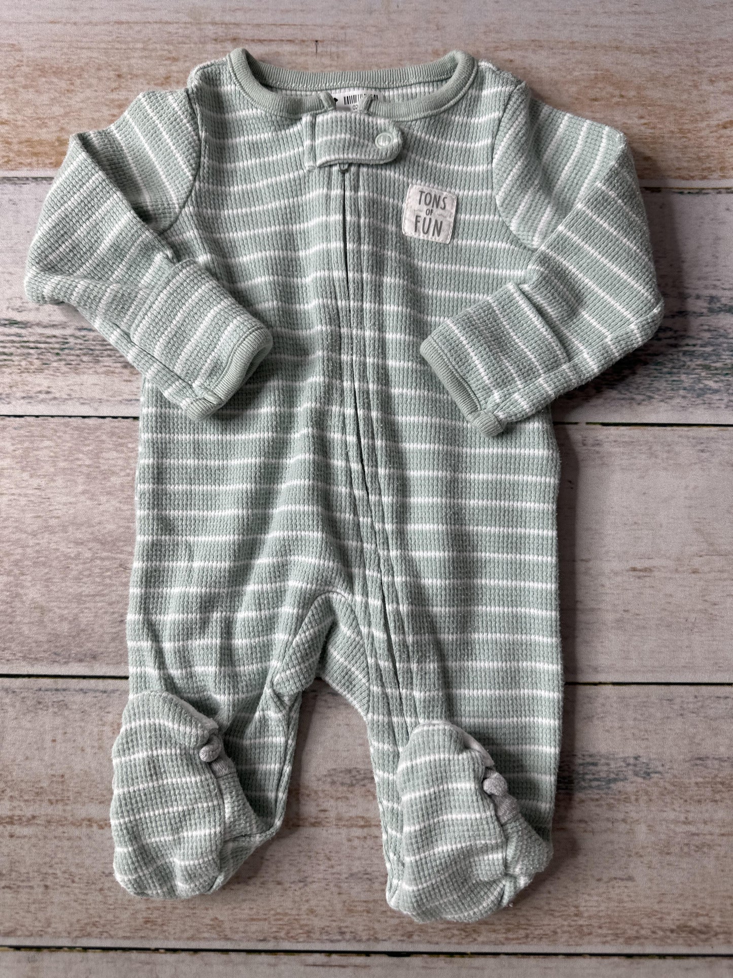 Carters Unisex light green | White | Striped Pajamas Size: Newborn light green | White | Striped