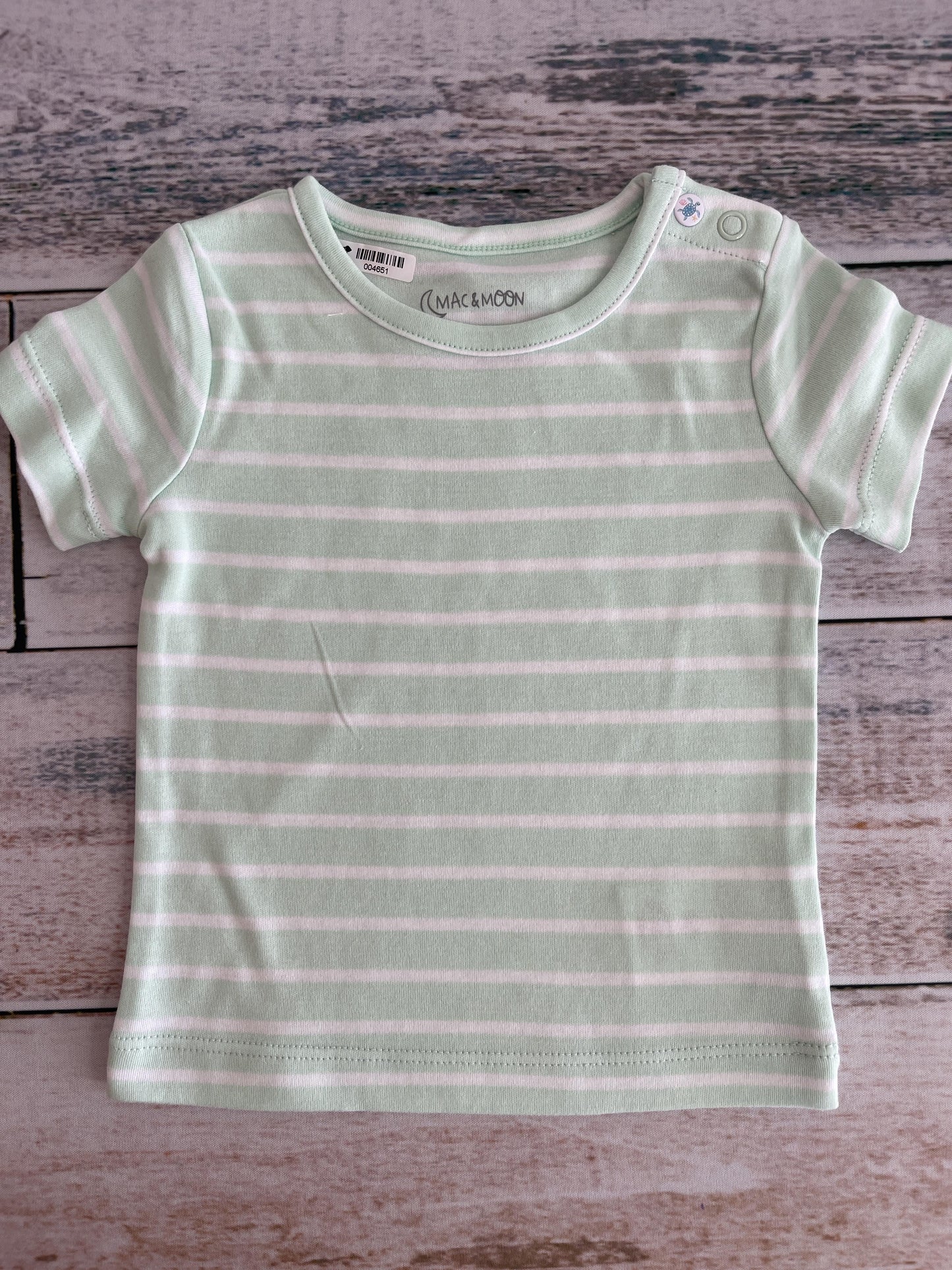 Mac & Moon Unisex light green | White T-Shirt Size: 6 months light green | White