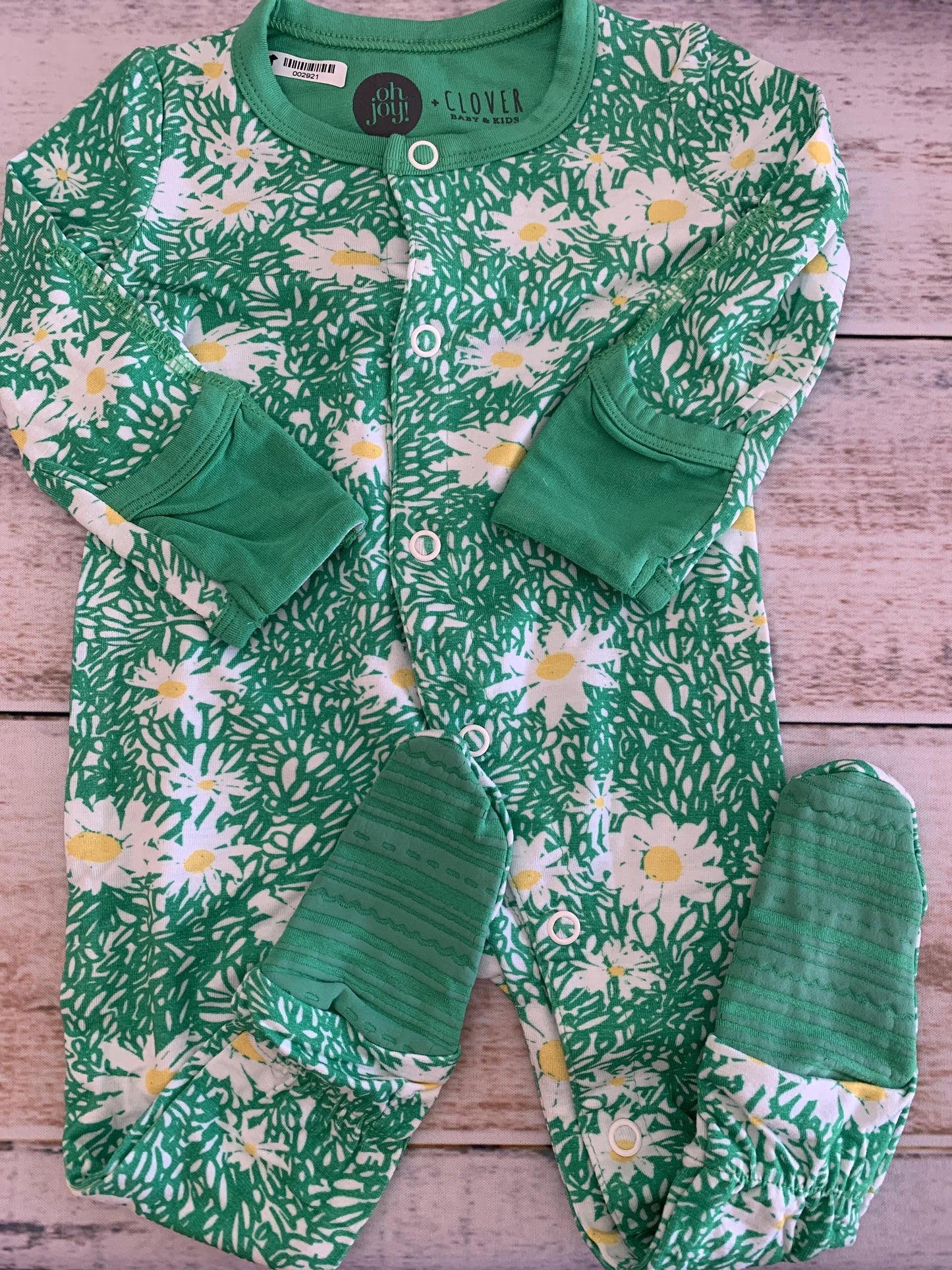Clover Baby & Kids Girls light green | Yellow | Flowers Pajamas Size: 0-3 months light green | Yellow | Flowers
