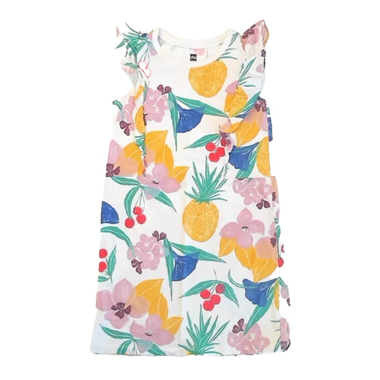 Tea Collection Girls Light Pink Floral Dress Size: 7 Years Light Pink Floral