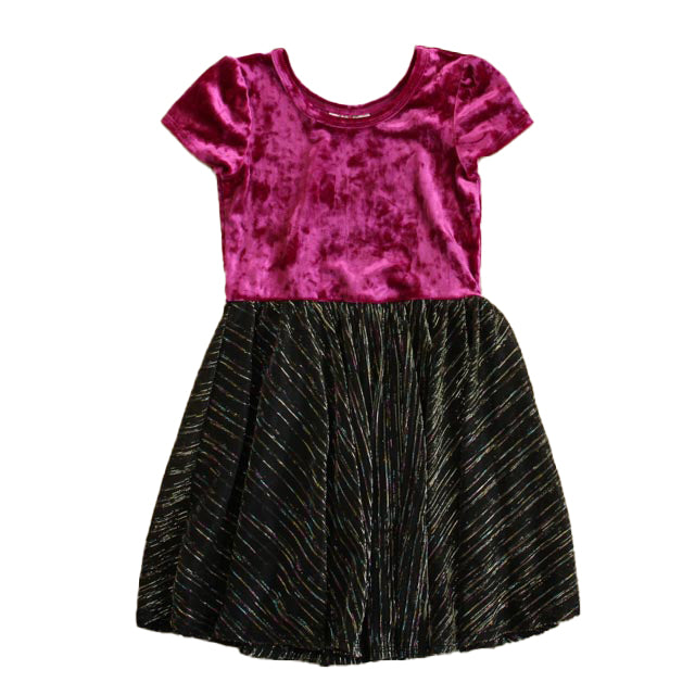 Dot Dot Smile Girls Magenta | Black Dress Size: 5-6 Years
