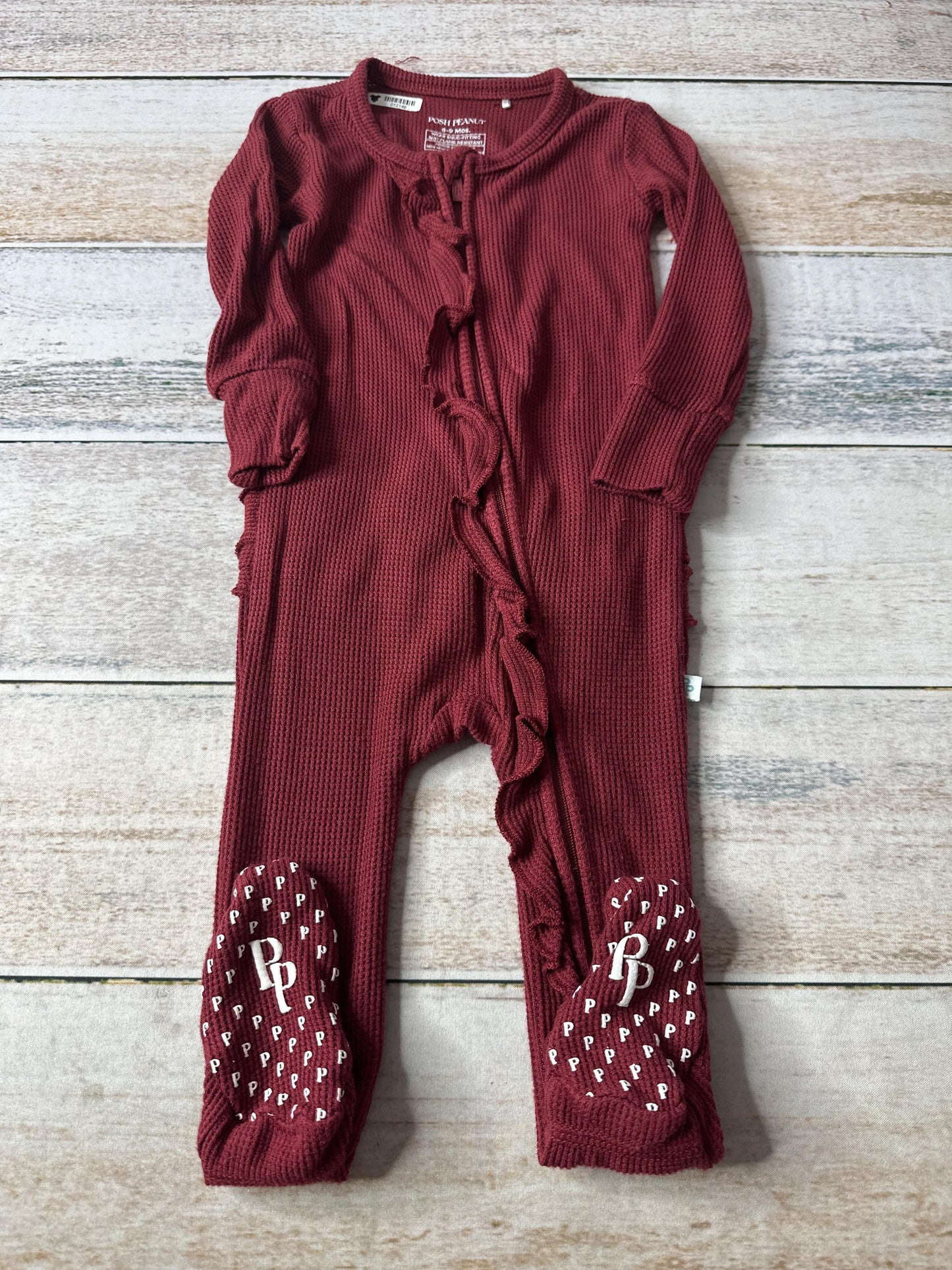 Posh Peanut Girls Magenta | Red Pajamas Size: 6-9 months Magenta | Red