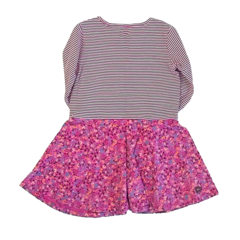 Tea Collection Girls Magenta Stripe | Floral Dress Size: 5T Magenta Stripe | Floral