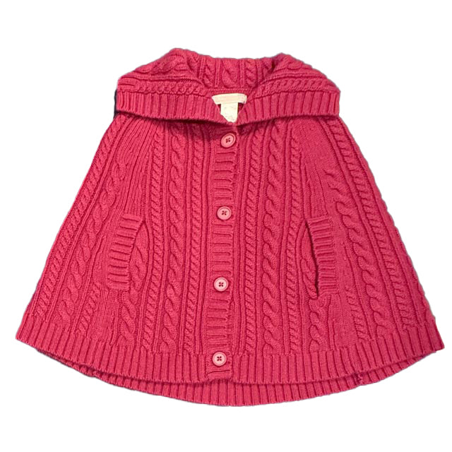 Janie and Jack Girls Magenta Poncho Size: 18-24 Months Magenta