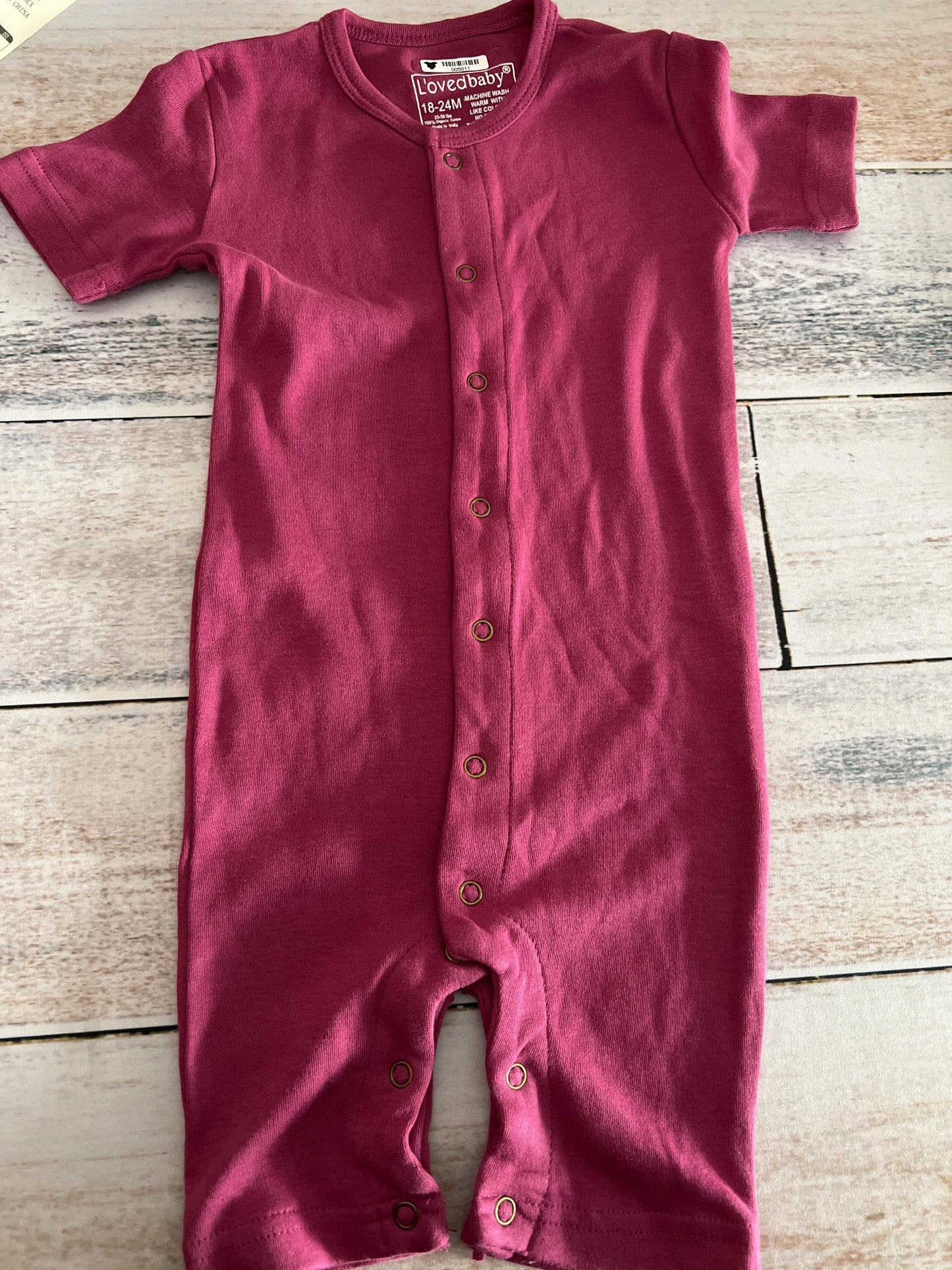 Loved Baby Girls Magenta Romper Size: 18-24 months Magenta
