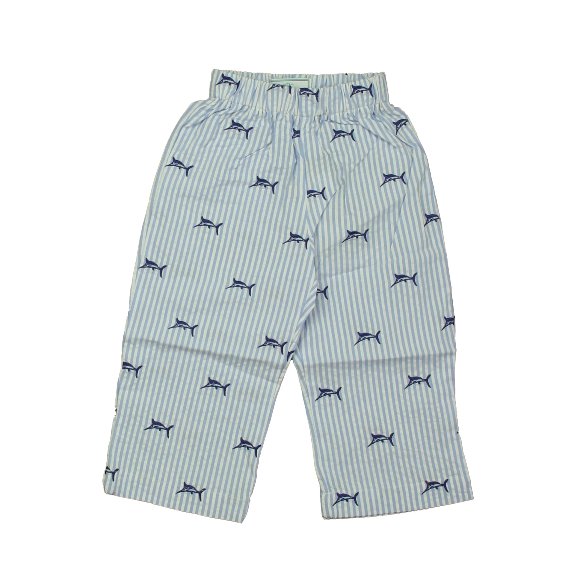 Classic Prep Girls Marlins on Blue Seersucker Corduroy Pants Size: 12-24 Months Marlins on Blue Seersucker