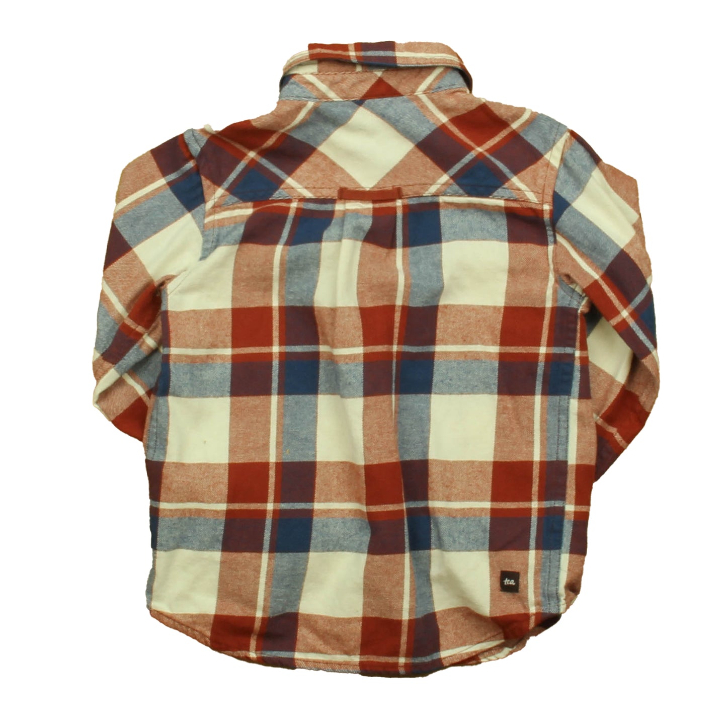 Tea Collection Boys Maroon | Navy Plaid Button Down Short Sleeve Size: 4T Maroon | Navy Plaid