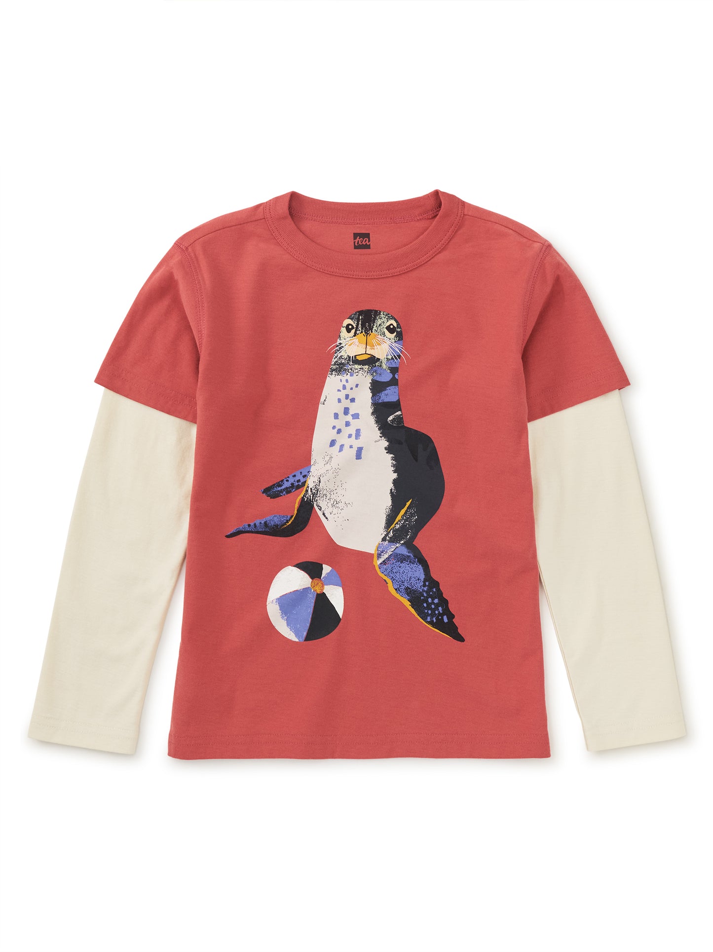 Tea Collection Boys Maroon Seal T-Shirt Size: 9-12 Months Maroon Seal