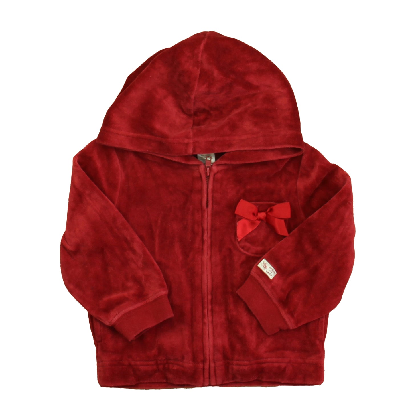 Janie and Jack Girls Maroon Velour Hoodie Size: 12-18 Months Maroon Velour