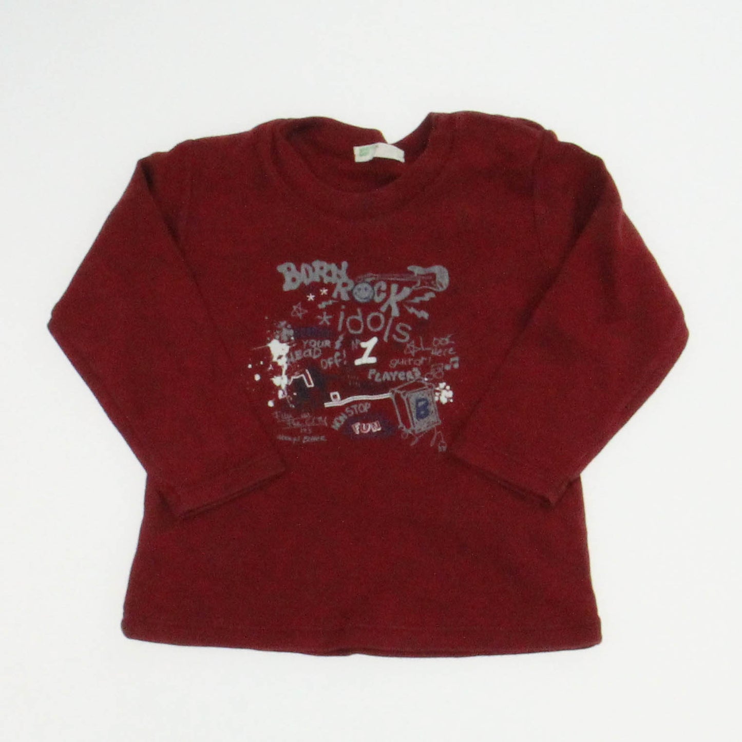 Benetton Boys Maroon Long Sleeve Shirt Size: 6-9 Months Maroon