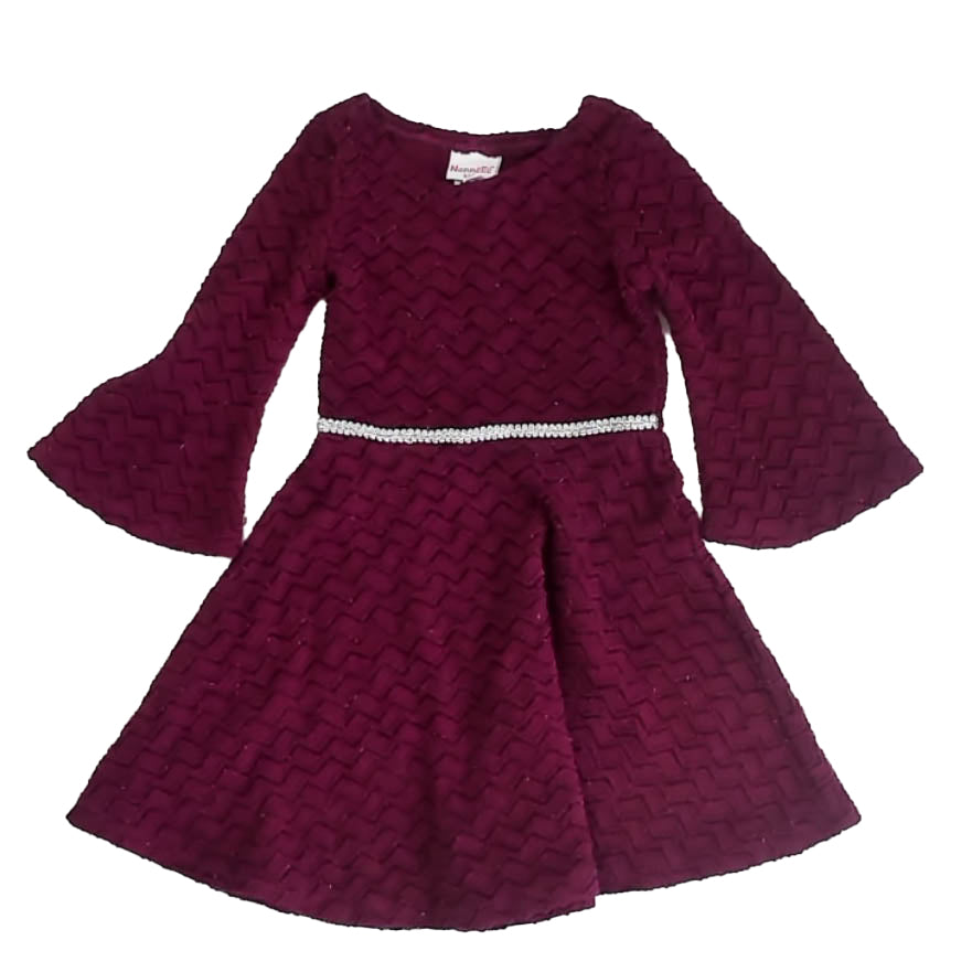 Nanette Girls Maroon Dress Size: 5T Maroon