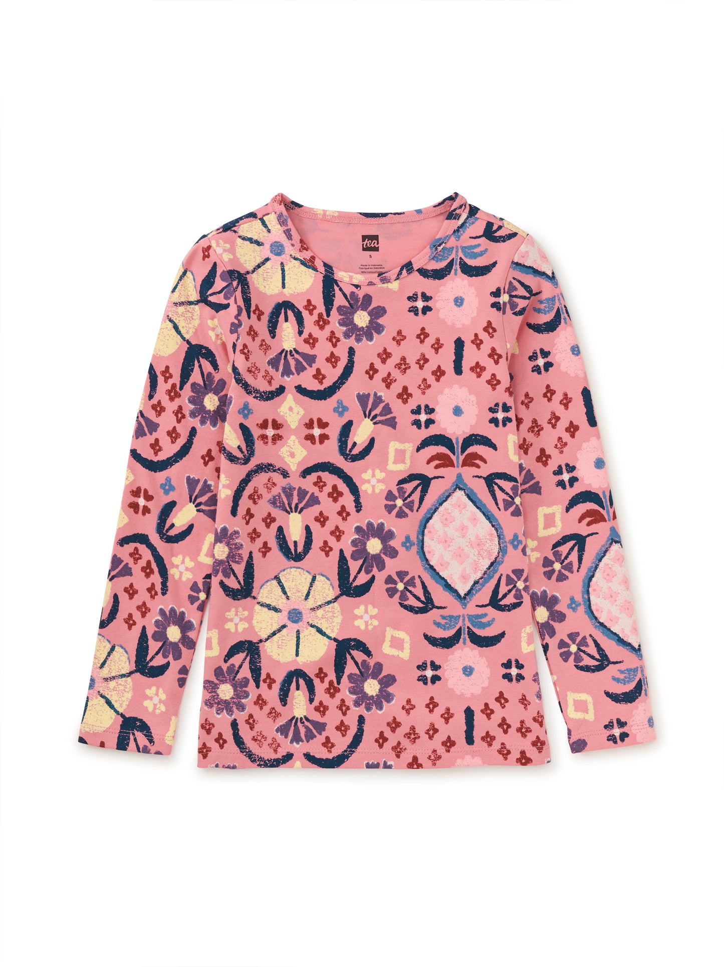 Tea Collection Girls Mauve Rug Floral Long Sleeve Shirt Size: 18-24 Months Mauve Rug Floral