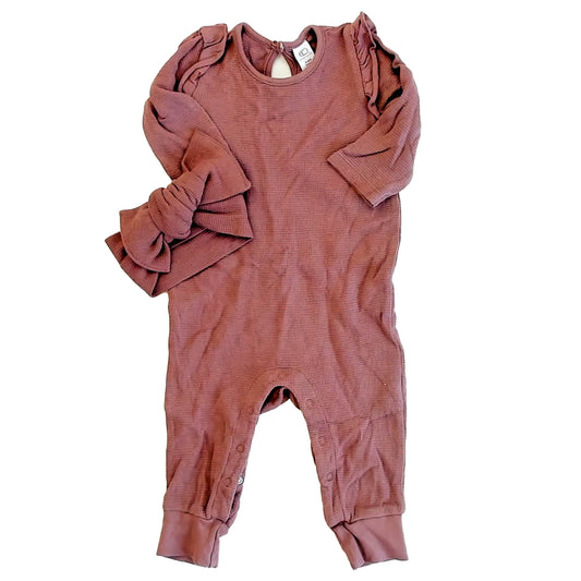 Colored Organics Girls Mauve Long Sleeve Outfit Size: 3-6 Months Mauve
