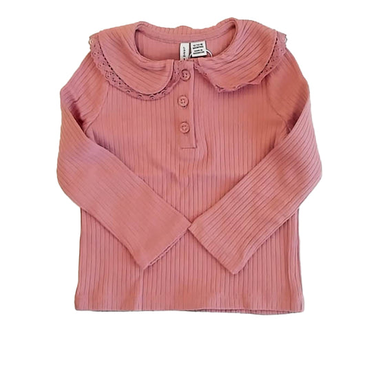 Janie and Jack Girls Mauve Long Sleeve Shirt Size: 12-18 Months Mauve