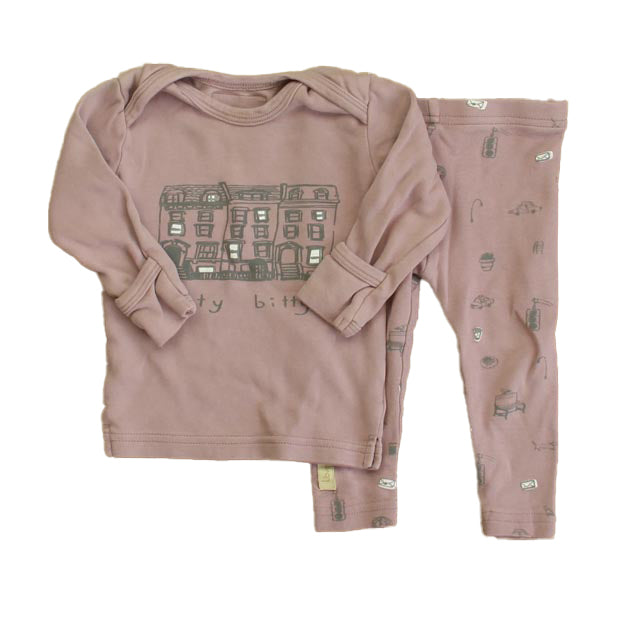 L'oved Baby Girls Mauve 2-piece Pajamas Size: 9-12 Months Mauve