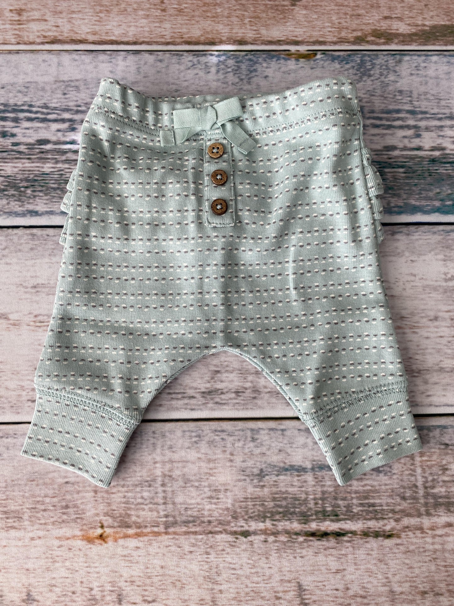 Oliver & Rain Girls Mint | Geometric Pants Size: Newborn Mint | Geometric