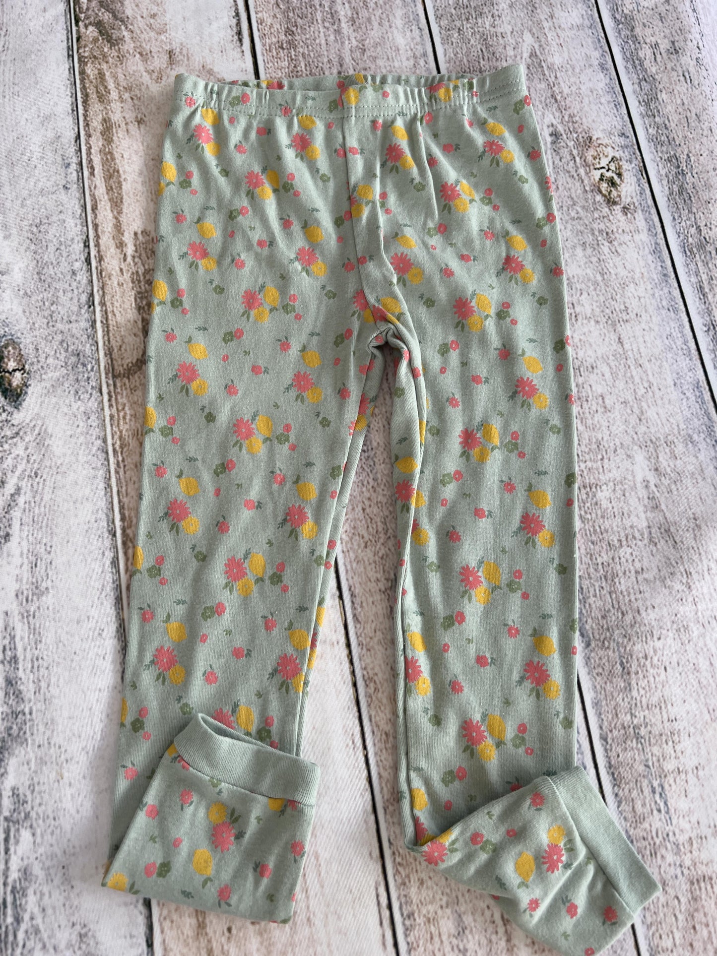 Just Born Girls Mint | Pink floral Pajamas Size: 4T Mint | Pink floral