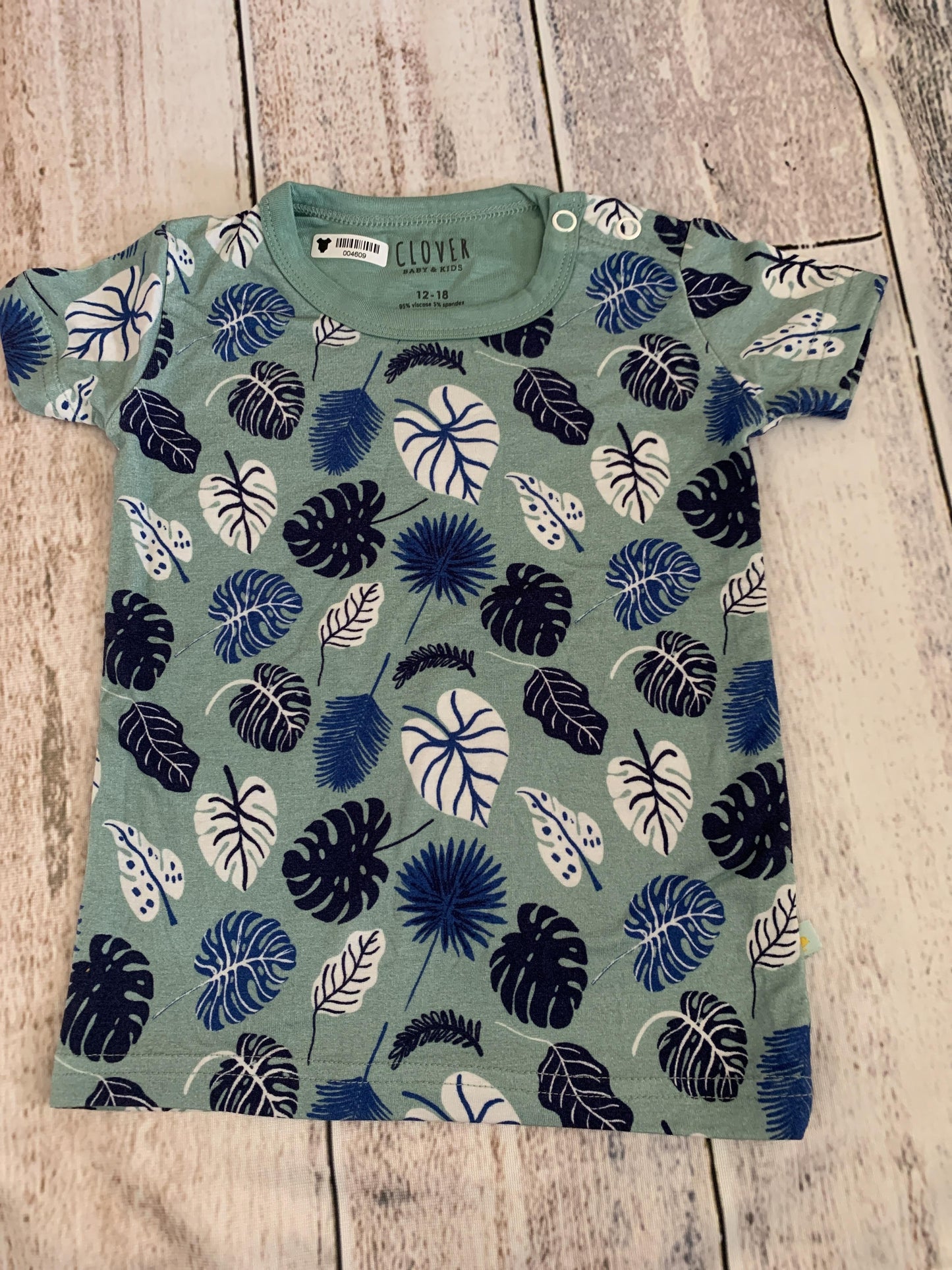 Clover Baby & Kids Boys Mint | Royal Blue | Tropical Pajamas Size: 12-18 months Mint | Royal Blue | Tropical