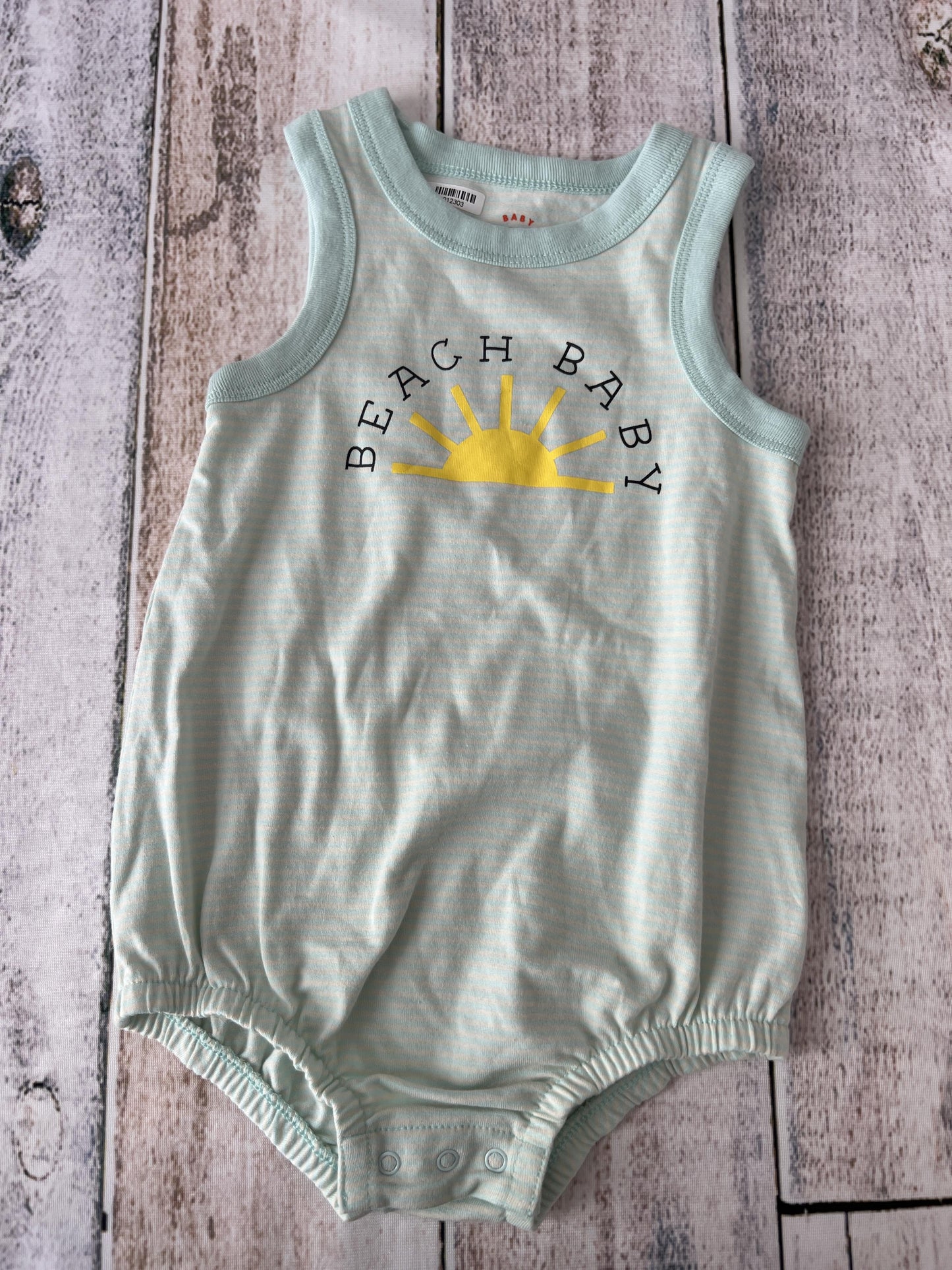 Cat & Jack Boys Mint | Stripe Romper Size: 18 months Mint | Stripe