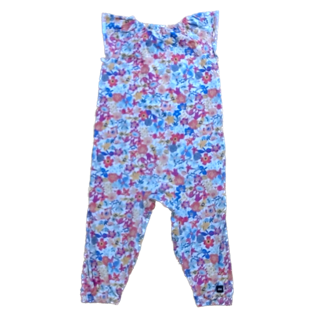 Tea Collection Boys Multi-Colored Floral Romper Size: 18-24 Months Multi-Colored Floral