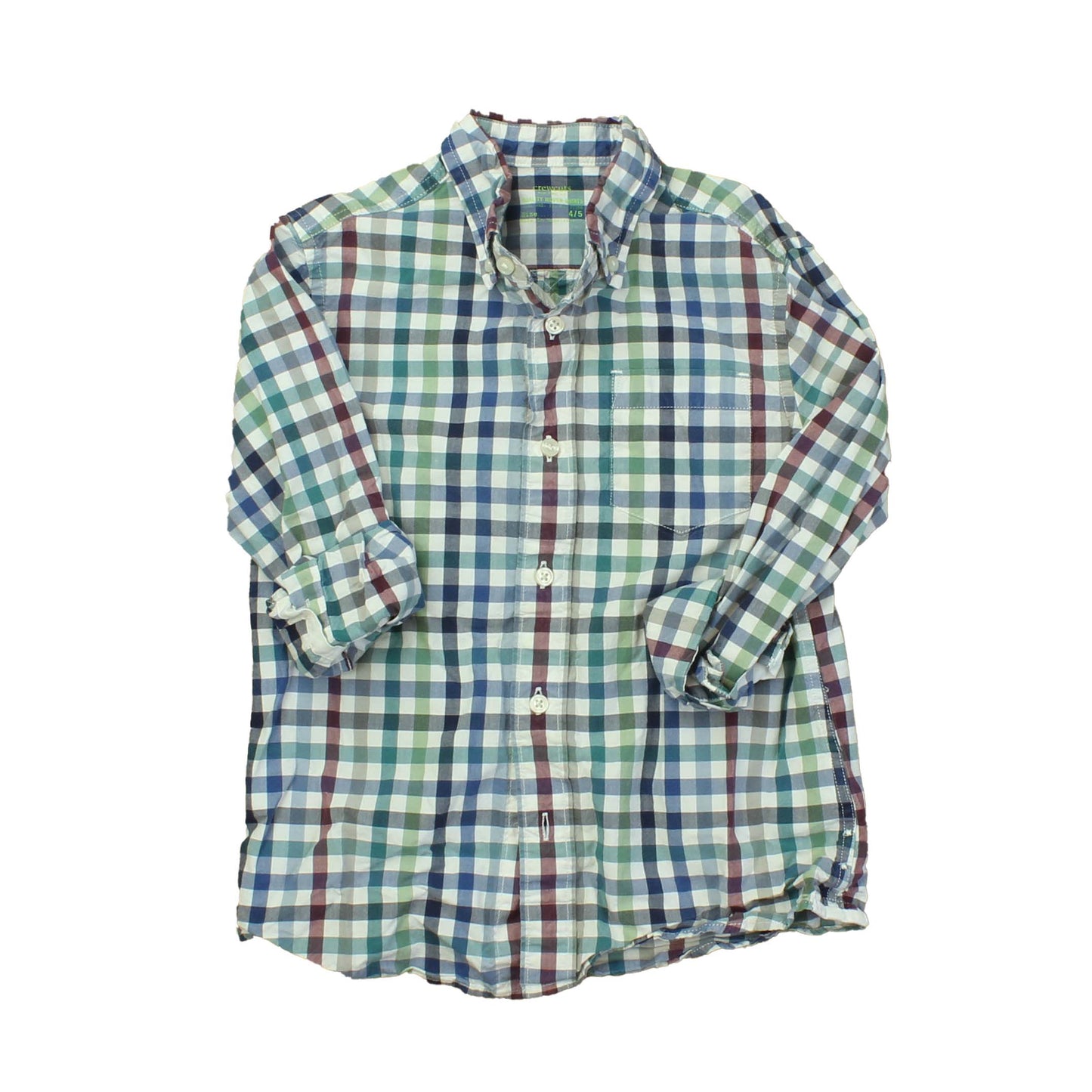 Crewcuts Boys Multi Plaid Button Down Long Sleeve Size: 4-5T Multi Plaid