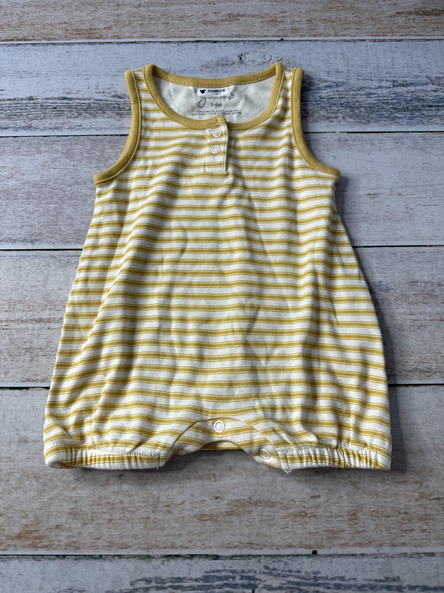 Goumi Boys Mustard | cream Romper Size: 3-6 months Mustard | cream