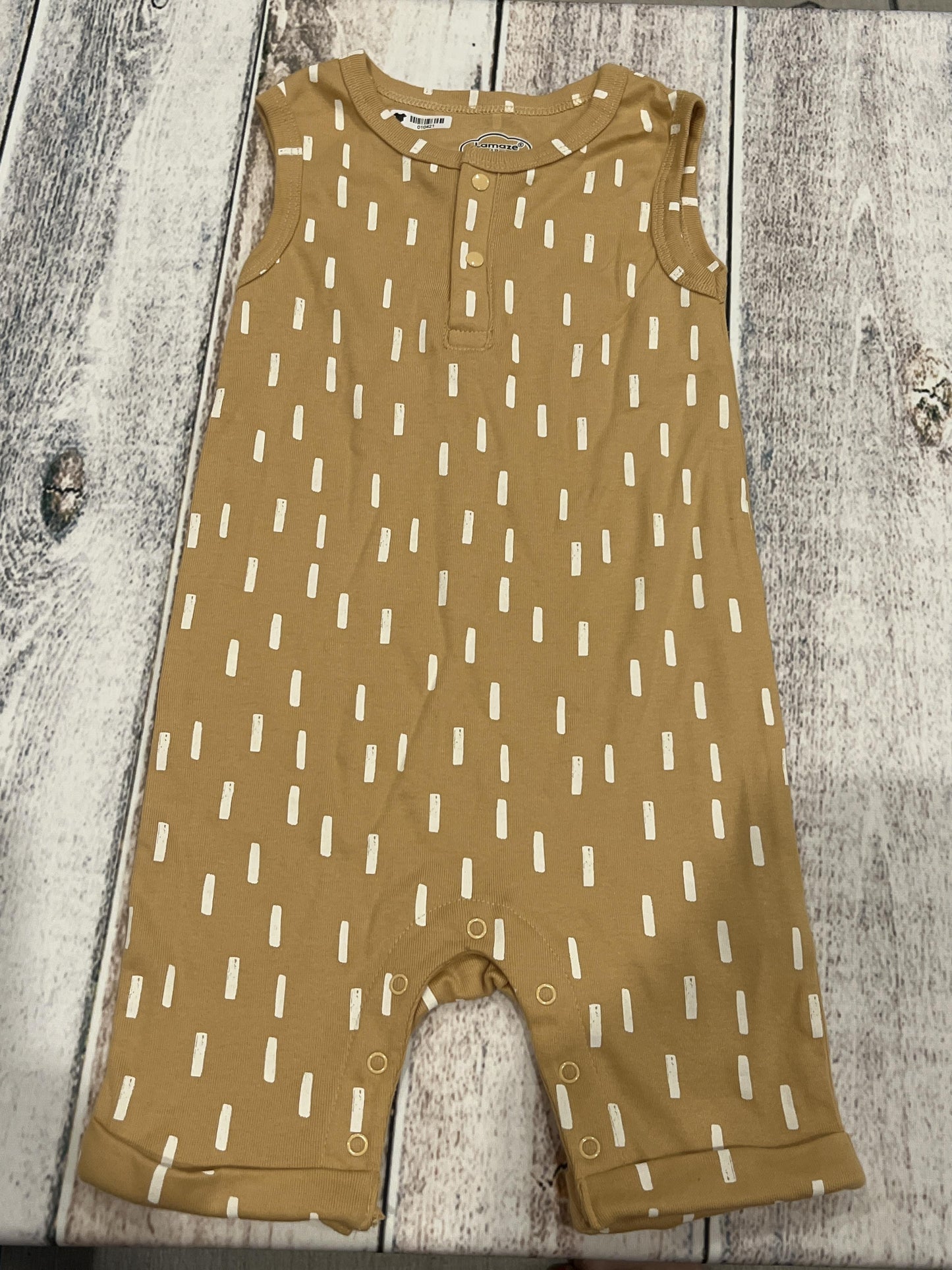 Lamaze Boys Mustard | White | Pattern Romper Size: 18 months Mustard | White | Pattern