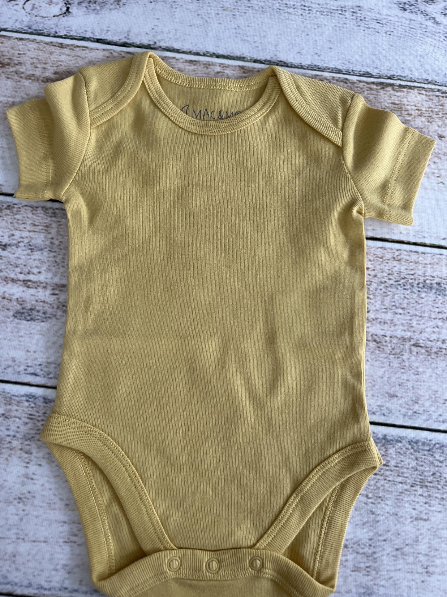 Mac and Moon Unisex Mustard Onesie Size: 3 months Mustard