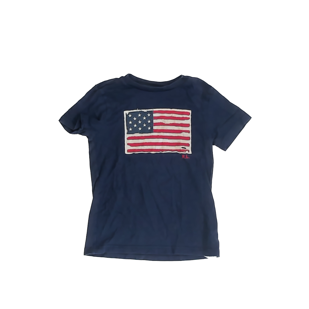 Ralph Lauren Boys Navy American Flag T-Shirt Size: 7 Years Navy American Flag