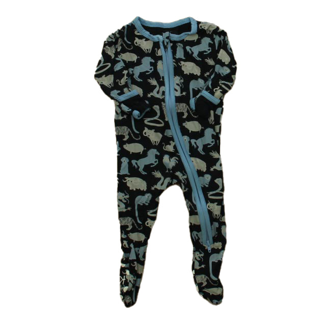 Kickee Pants Boys Navy Animals 1-piece footed Pajamas Size: 3-6 Months Navy Animals