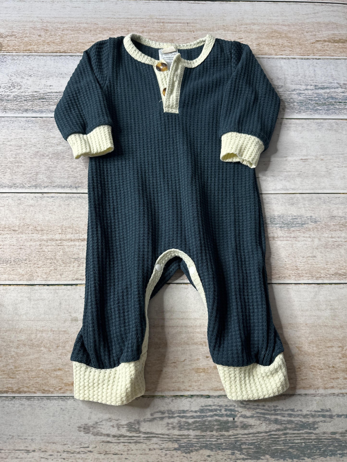 Mama Siesta Unisex Navy Blue | cream Long Sleeve Outfit Size: 0-3 months Navy Blue | cream