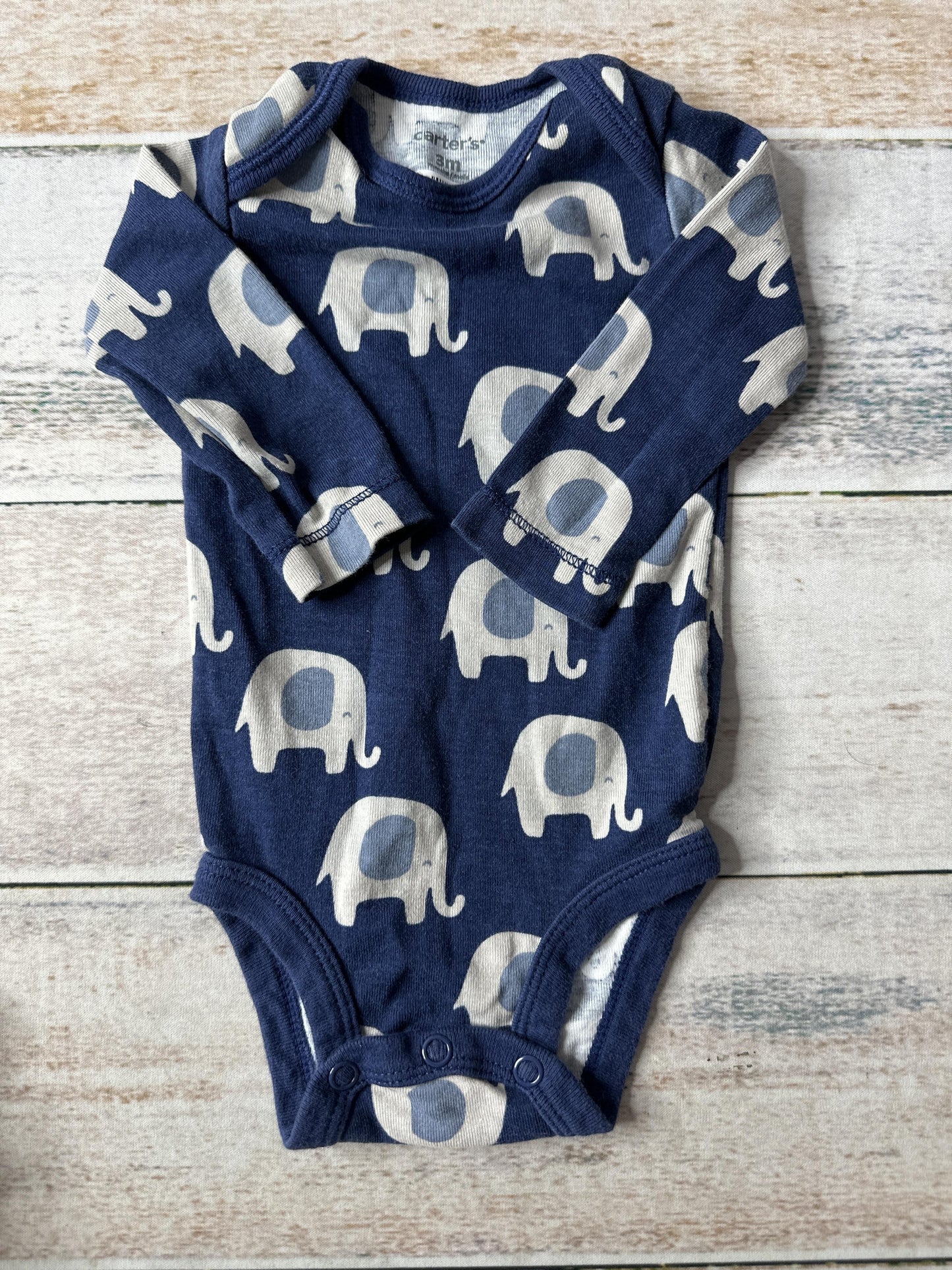 Carters Unisex Navy Blue | Elephant Onesie Size: 0-3 months Navy Blue | Elephant