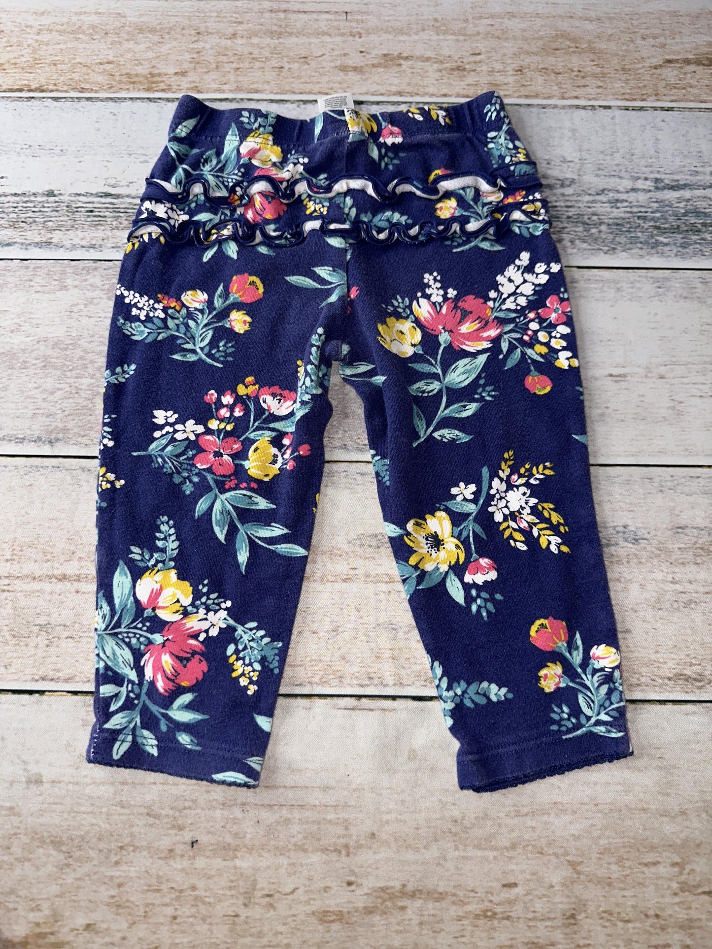 Carters Girls Navy Blue | Flowers Pants Size: 18 months Navy Blue | Flowers