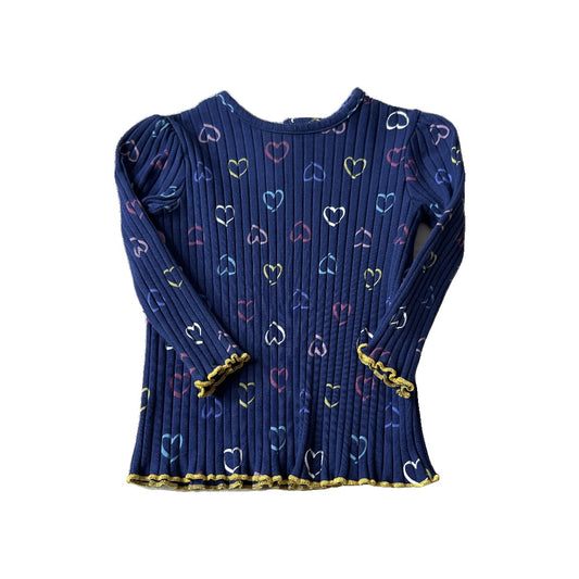 Little Me Girls Navy Blue | Hearts Long Sleeve T-Shirt Size: 18 months Navy Blue | Hearts