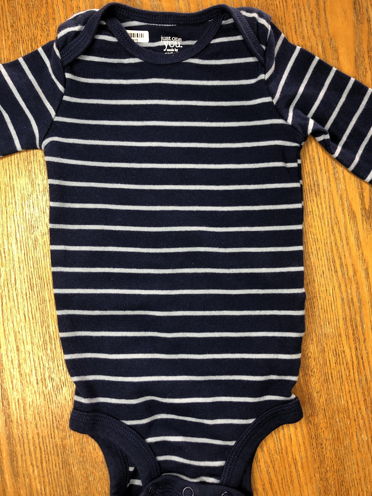 Carters Unisex Navy Blue | Light Blue | Striped Onesie Size: 9 months Navy Blue | Light Blue | Striped