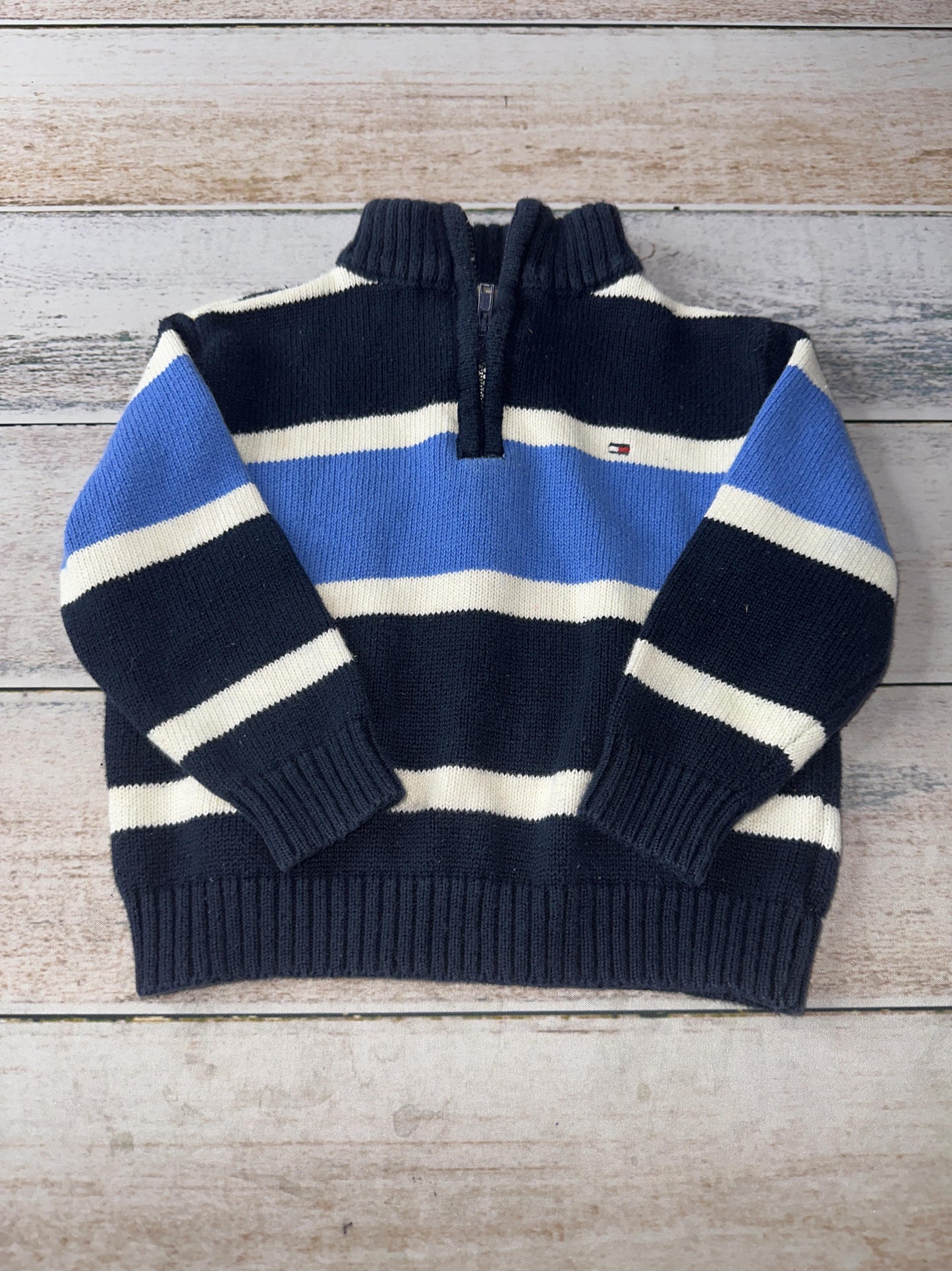 Tommy Hilfiger Boys Navy Blue | Light Blue Sweater Size: 12 months Navy Blue | Light Blue
