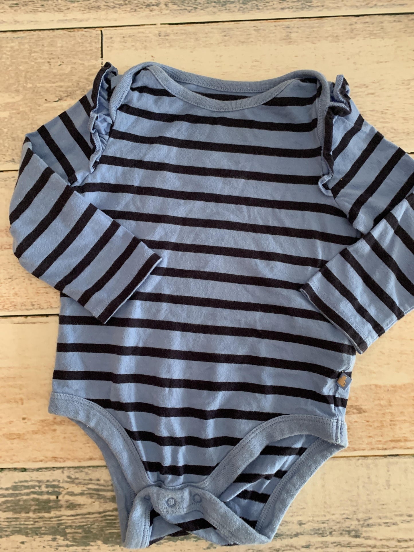 Gap Girls Navy Blue | Light Blue Onesie Size: 6-12 months Navy Blue | Light Blue