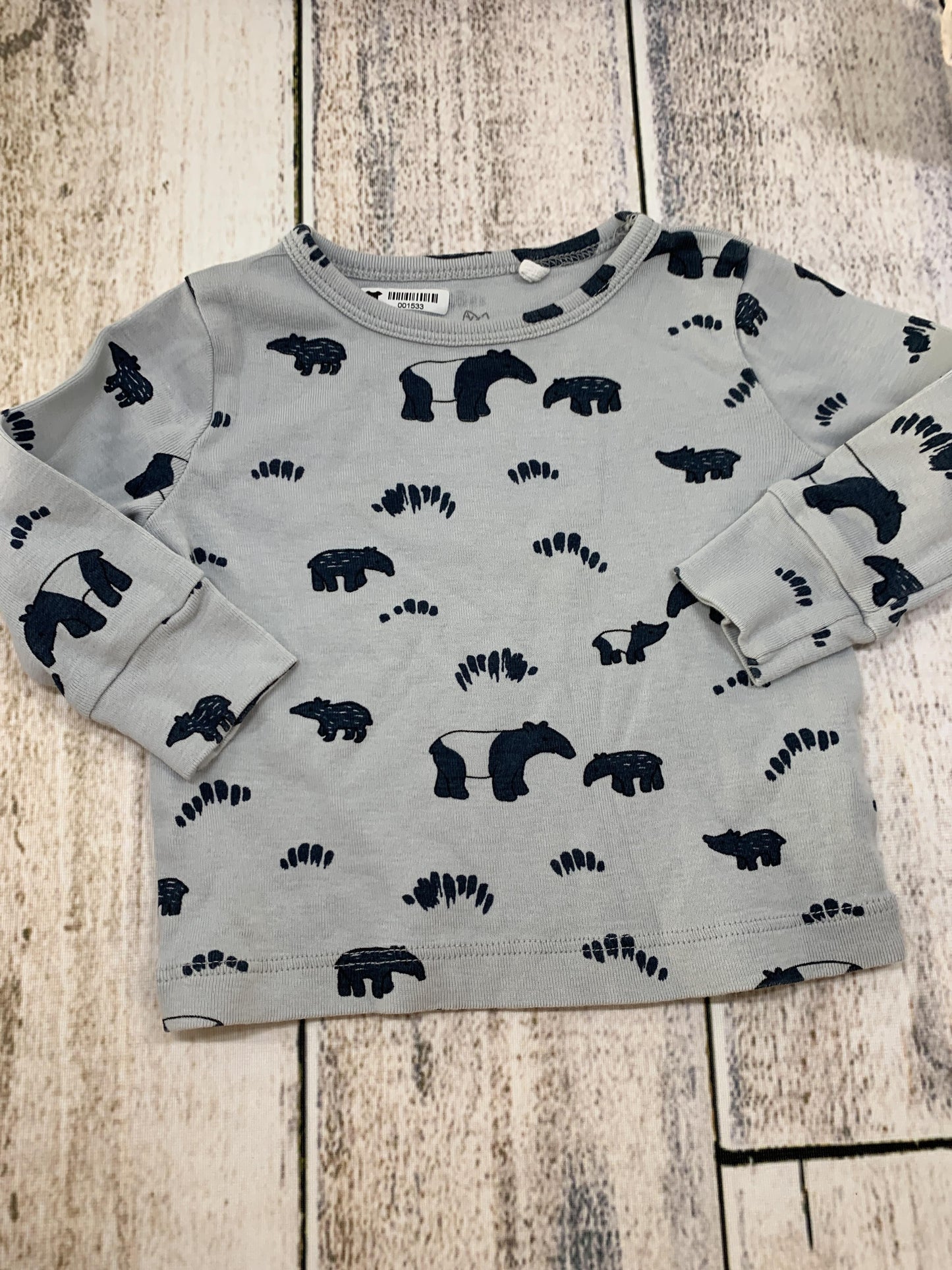 Oliver & Rain Unisex Navy Blue | Light Blue Pajamas Size: 6 months Navy Blue | Light Blue