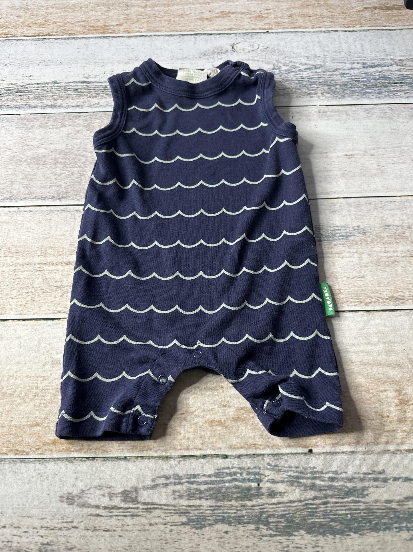 Parade Boys Navy Blue | Pattern Romper Size: 3-6 months Navy Blue | Pattern