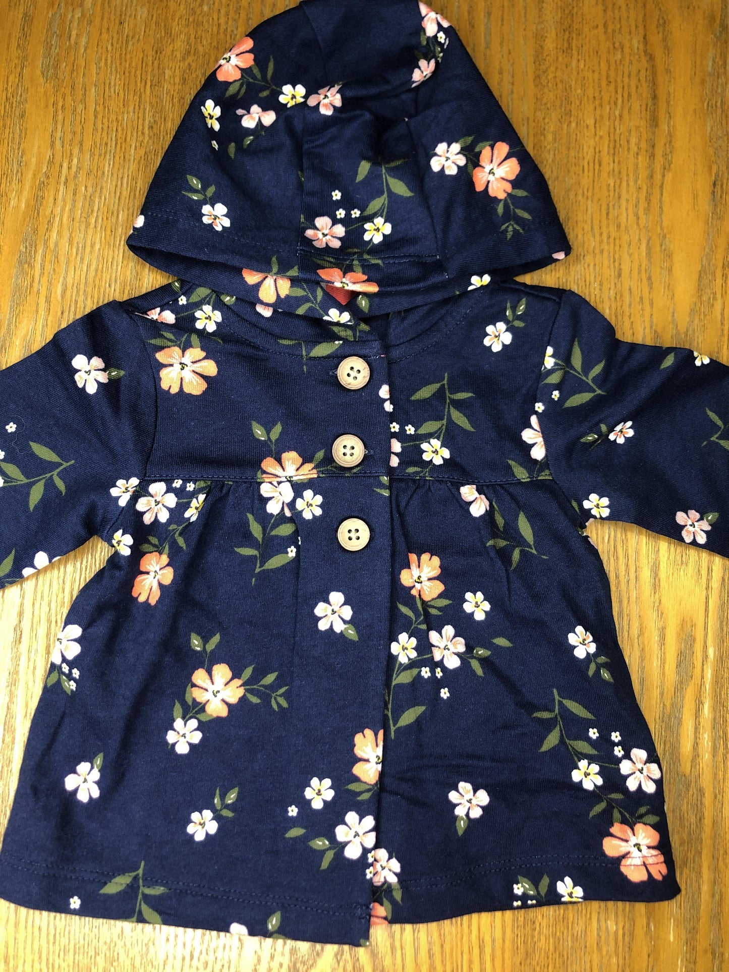 Carters Girls Navy Blue | Pink floral Sweater Size: 6 months Navy Blue | Pink floral