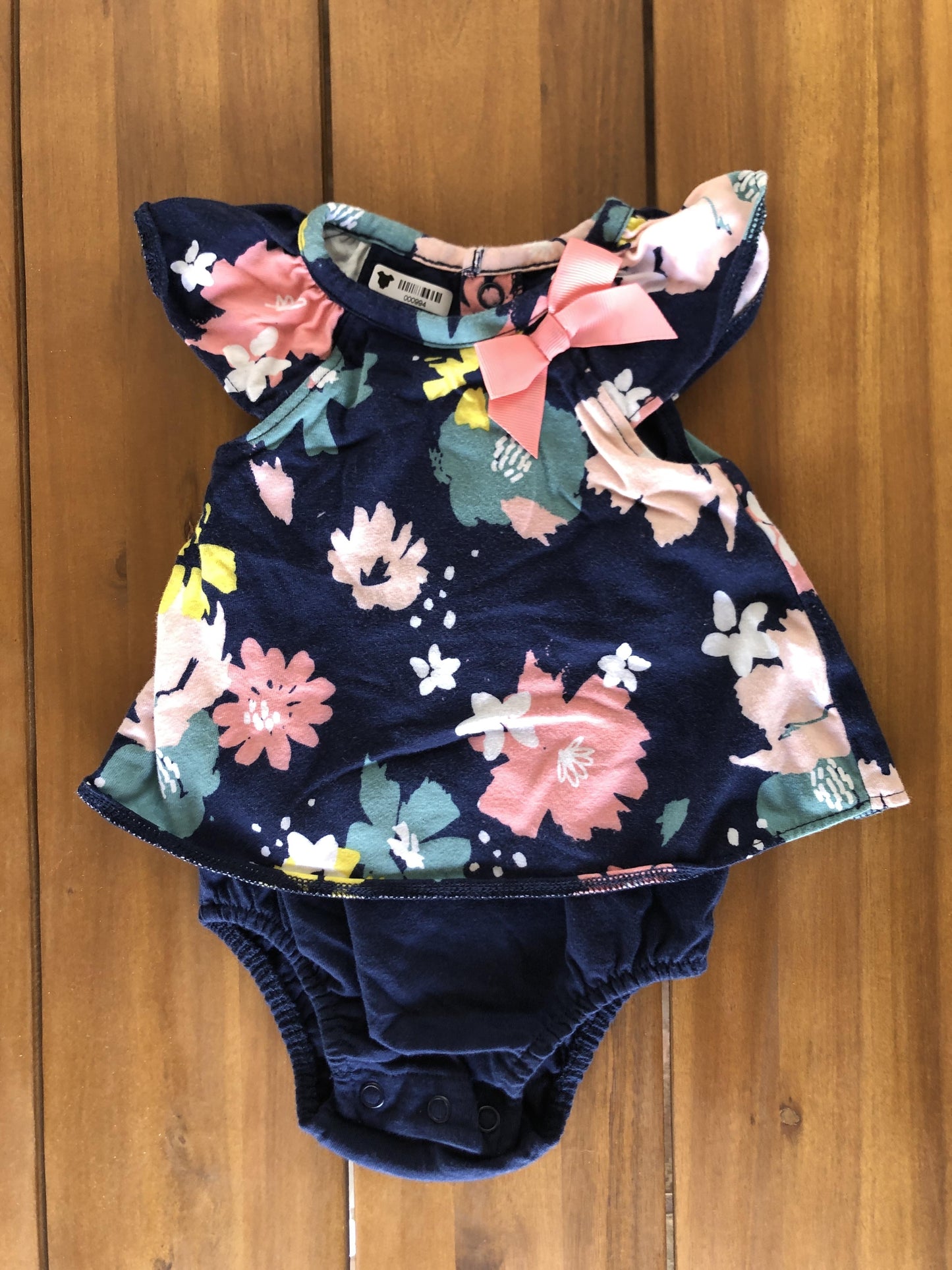 Carters Girls Navy Blue | Pink floral Dress Size: Newborn Navy Blue | Pink floral