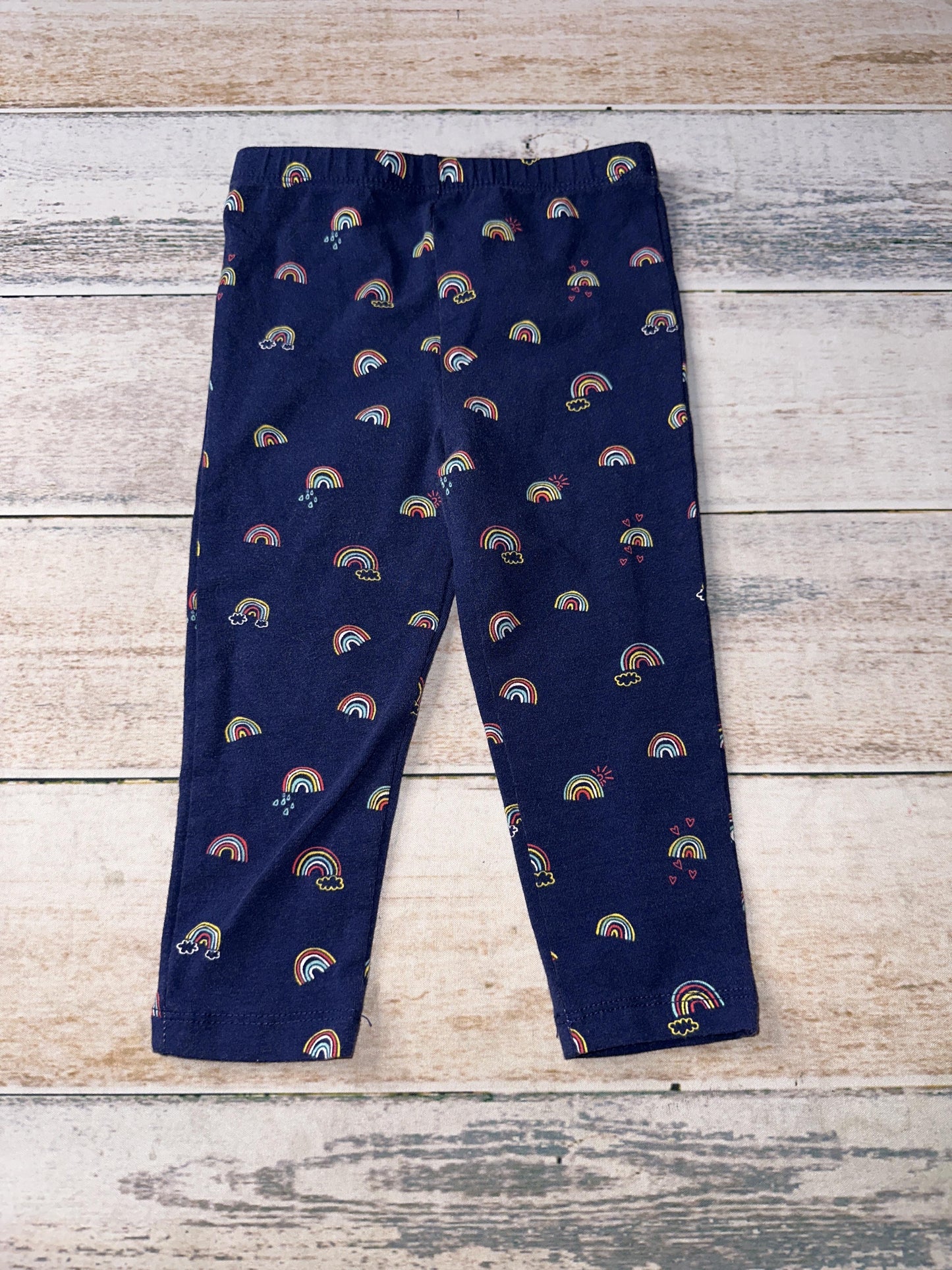 Little Me Girls Navy Blue | Rainbow Pants Size: 18 months Navy Blue | Rainbow
