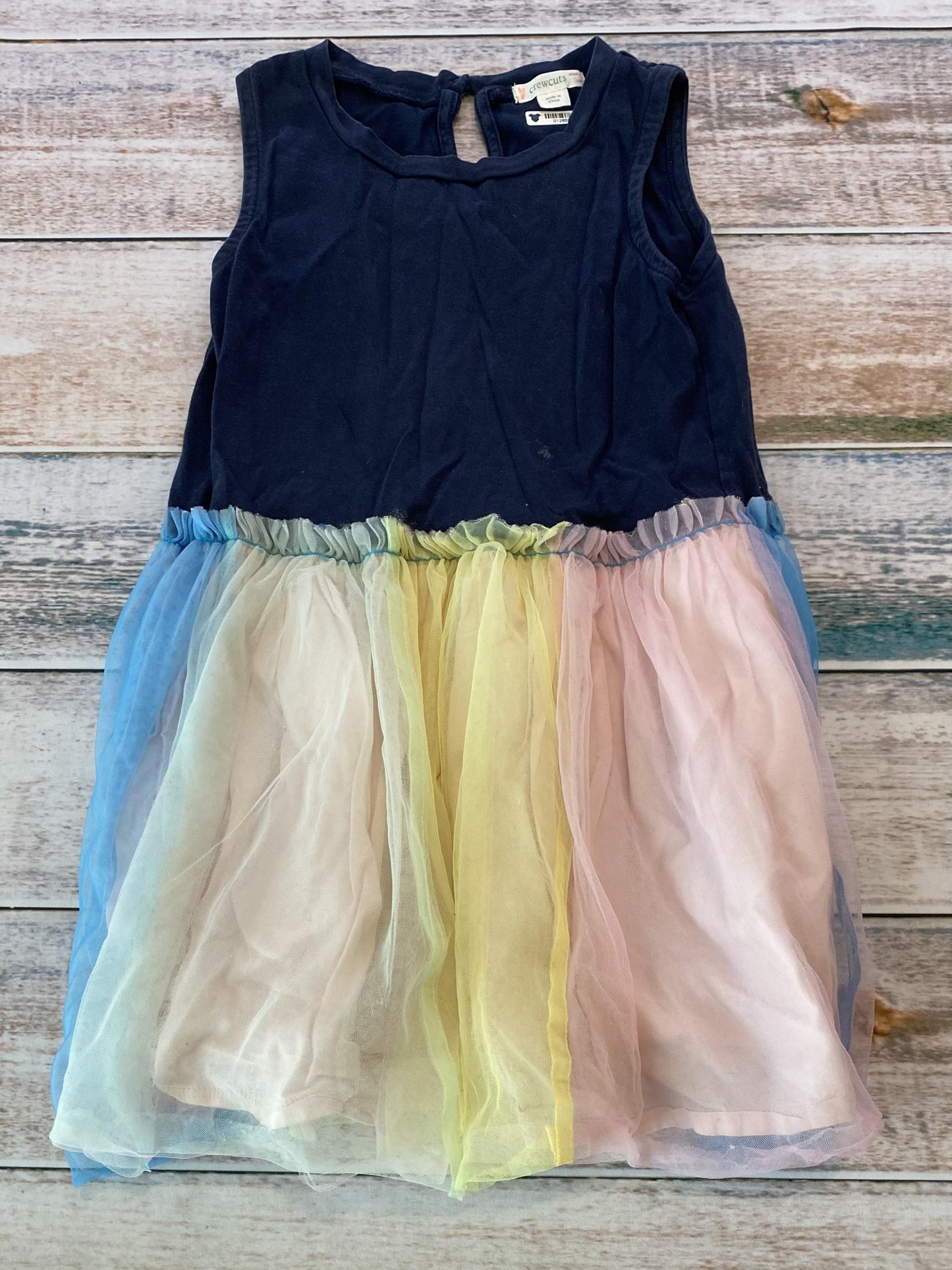 Crew Cuts Girls Navy Blue | Rainbow Dress Size: 5 Navy Blue | Rainbow