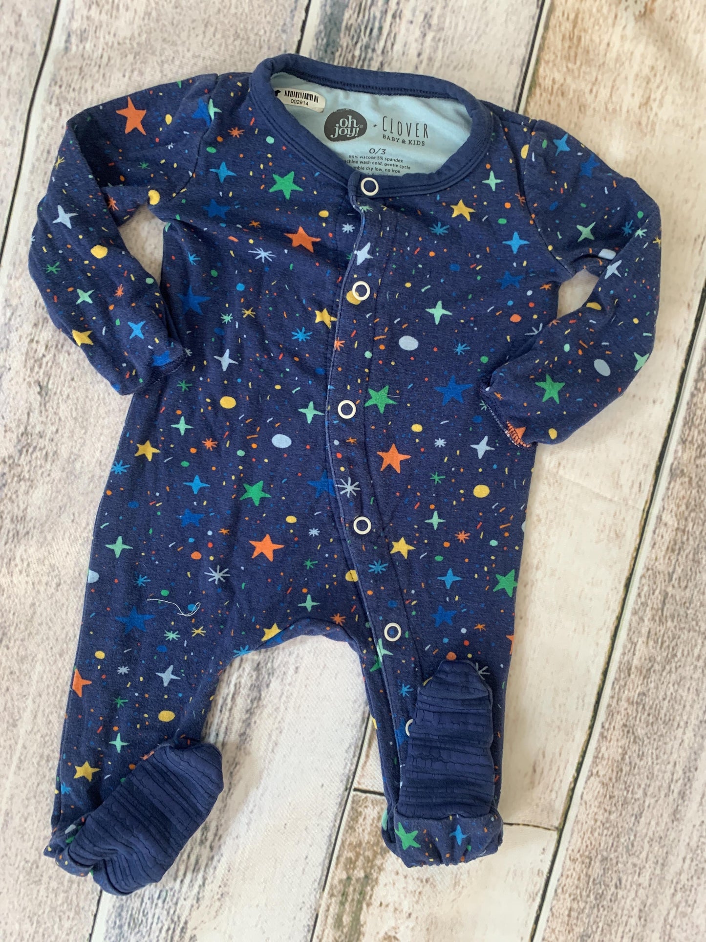 Clover Baby & Kids Unisex Navy Blue | Rainbow Pajamas Size: 0-3 months Navy Blue | Rainbow