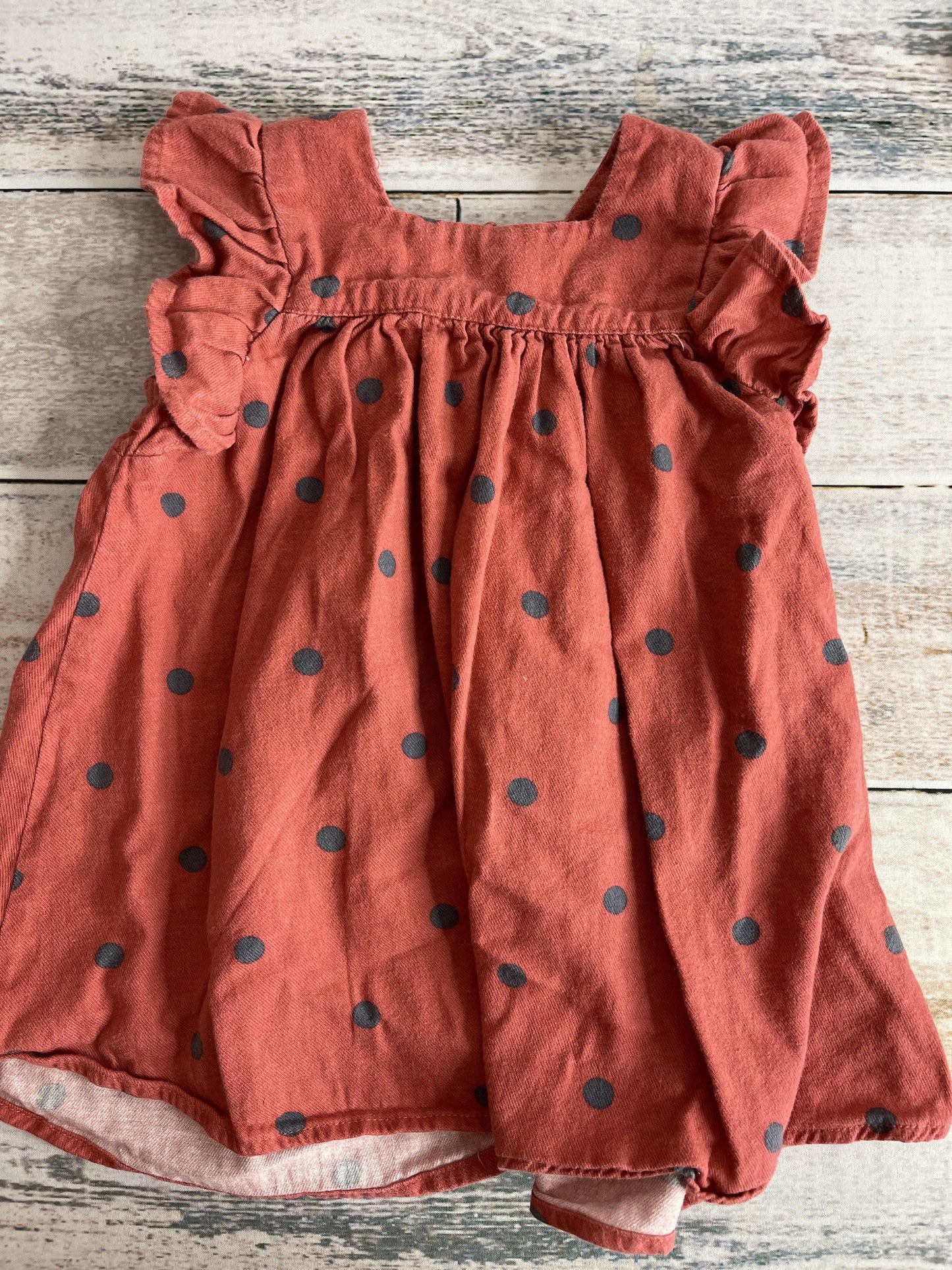 Cotton:on Kids Girls Navy Blue | Red | polka dot Dress Size: 6-12 months Navy Blue | Red | polka dot