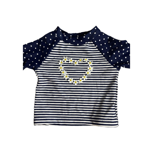 Little Me Girls Navy Blue | Stripe Swimwear Size: 6-9 months Navy Blue | Stripe