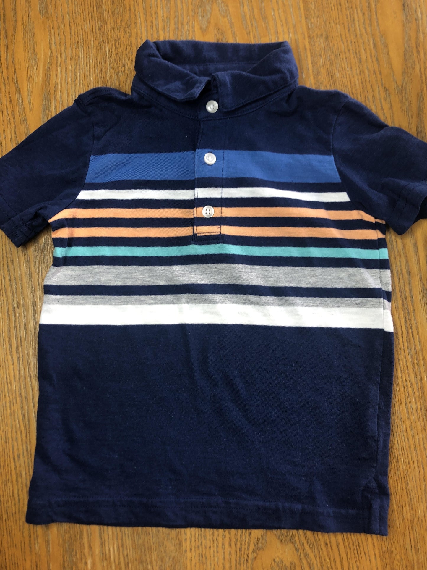 Carters Boys Navy Blue | Striped Polo Shirt Size: 3T Navy Blue | Striped